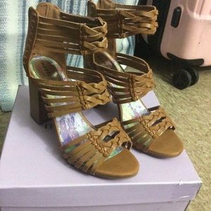 Madden Girl Thick Tan Heels